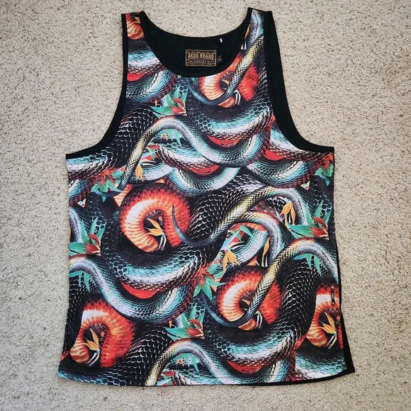 Akoo Snake Print Sleevless Shirt Size 4XL - Picture 1 of 6
